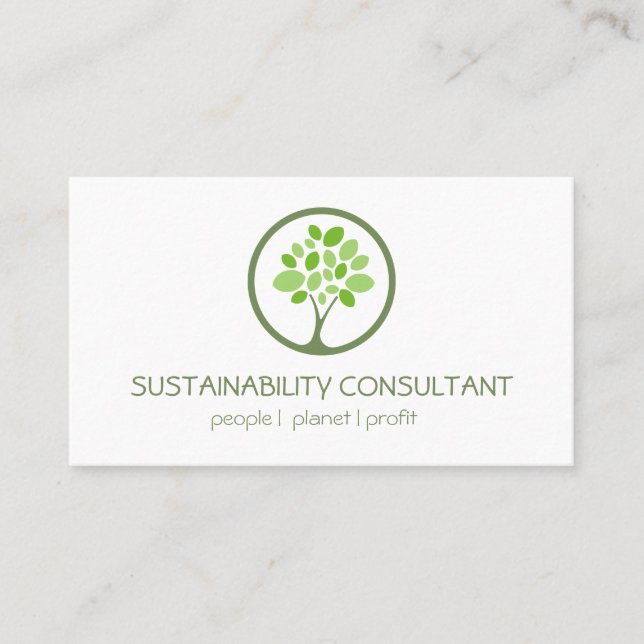 Carte De Visite Consultant en matière de développement durable du  (Devant)