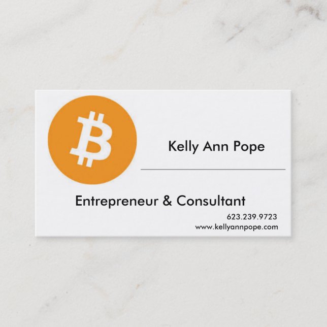 Carte De Visite Consultant en matière d'entrepreneur de Bitcoin (Devant)
