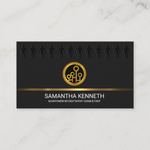 Carte De Visite Consultant en matière moderne de logo d'or de Fau