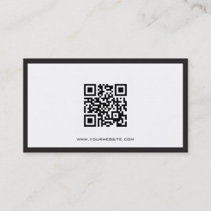 Carte De Visite Consultant en matière noir et blanc de code de QR