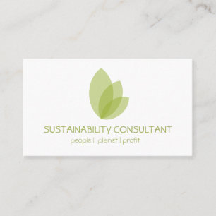 Carte De Visite Consultant en matière vert moderne de durabilité