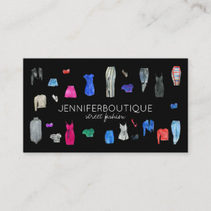 Carte De Visite Consultant en mode de rue Vêtements Pop-up Noir
