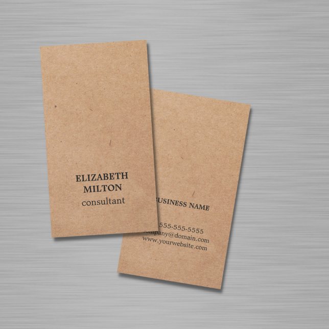 Carte De Visite Consultant en noir Kraft simple et élégant (Créateur téléchargé)