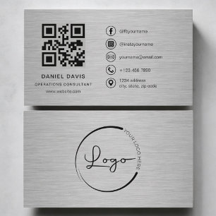 Carte De Visite Consultant en opérations Code QR métallisé