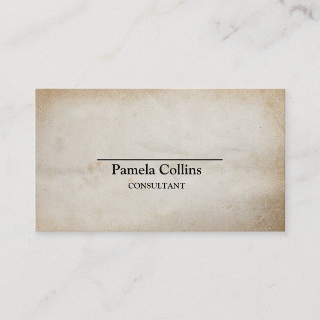 Carte De Visite Consultant en papier Kraft imprimé simple et éléga (Devant)
