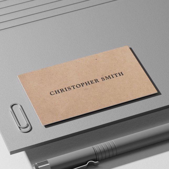Carte De Visite Consultant en papier papier Kraft Imprimé simple e (Créateur téléchargé)