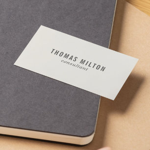 Carte De Visite Consultant en Réseautage Minimaliste Élégant Blanc