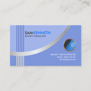 Carte De Visite Consultant en sécurité argenté moderne simple de