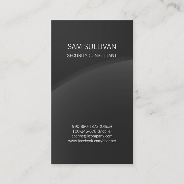 Carte De Visite Consultant en sécurité Compétences spéciales Horiz (Devant)