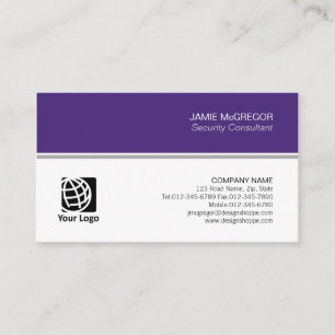 Carte De Visite Consultant en sécurité Simple Minimal Professionne