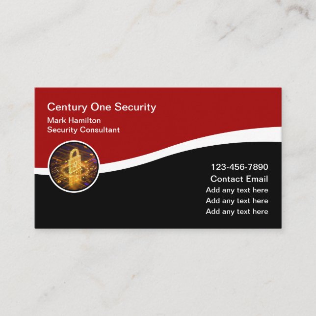 Carte De Visite Consultant en sécurité technologique (Devant)