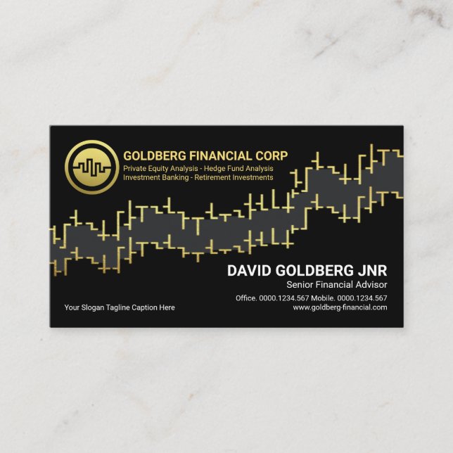 Carte De Visite Consultant financier Gold Stock Forex Graph (Devant)