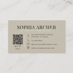 Carte De Visite Consultant Financier Typographie Moderne Neutre