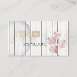 Carte De Visite Consultant floral simple en bois