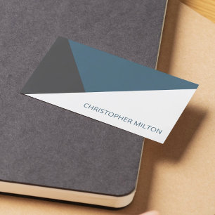 Carte De Visite Consultant géométrique moderne bleu gris blanc