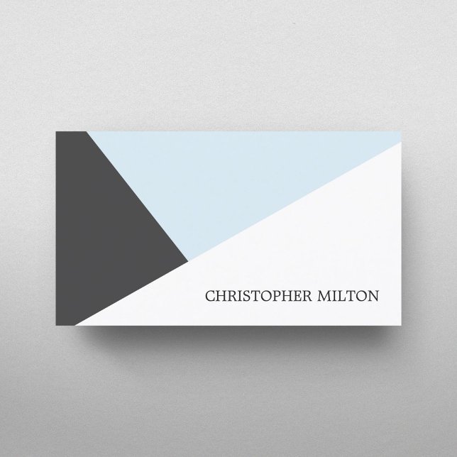 Carte De Visite Consultant géométrique moderne gris bleu blanc (Créateur téléchargé)