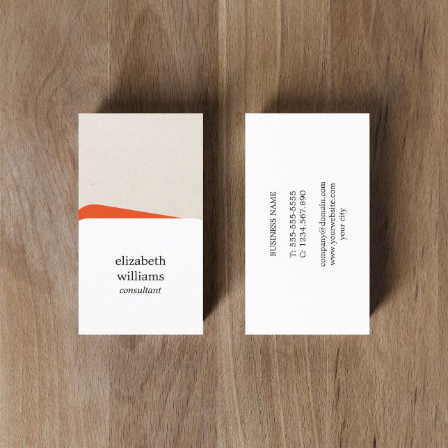 Carte De Visite Consultant géométrique moderne White Orange (Créateur téléchargé)