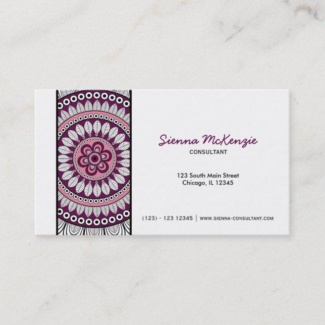 Carte De Visite Consultant Henna Mehndi (Devant)
