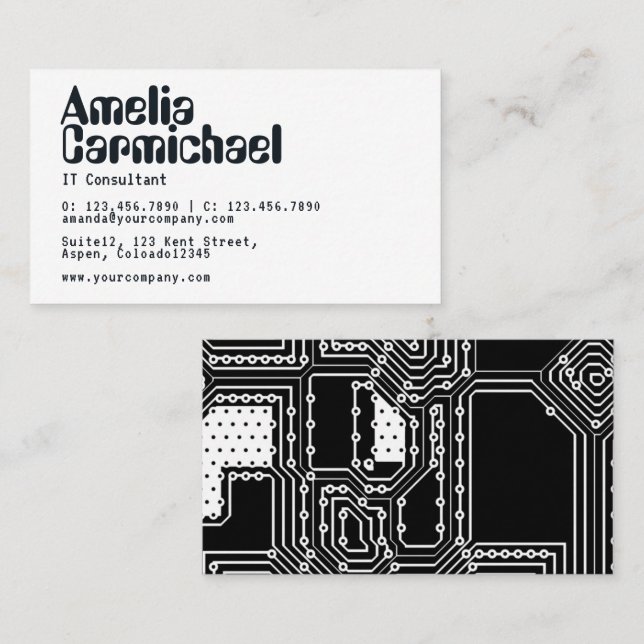 Carte De Visite Consultant informatique (Devant / Derrière)