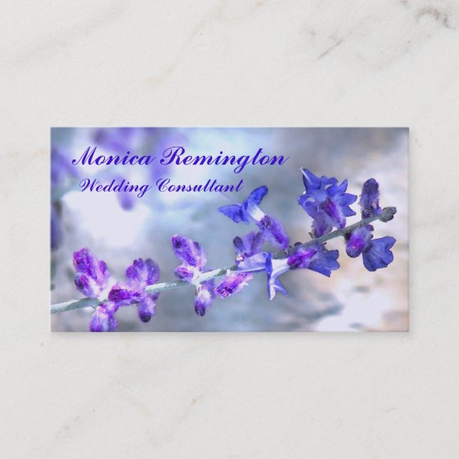 Carte De Visite Consultant Mariage de fleurs violettes (Devant)