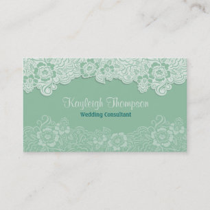 Carte De Visite Consultant mariage - Dentelle de menthe
