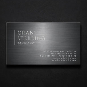 Carte De Visite Consultant Métallique Professionnel