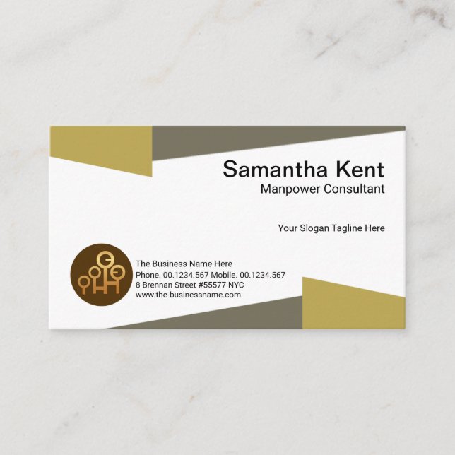 Carte De Visite Consultant minimaliste Brown pour le cadre triangu (Devant)