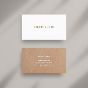 Carte De Visite Consultant Minimaliste Imprimé Kraft Blanc
