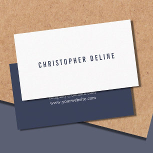 Carte De Visite Consultant minimaliste professionnel en bleu foncé