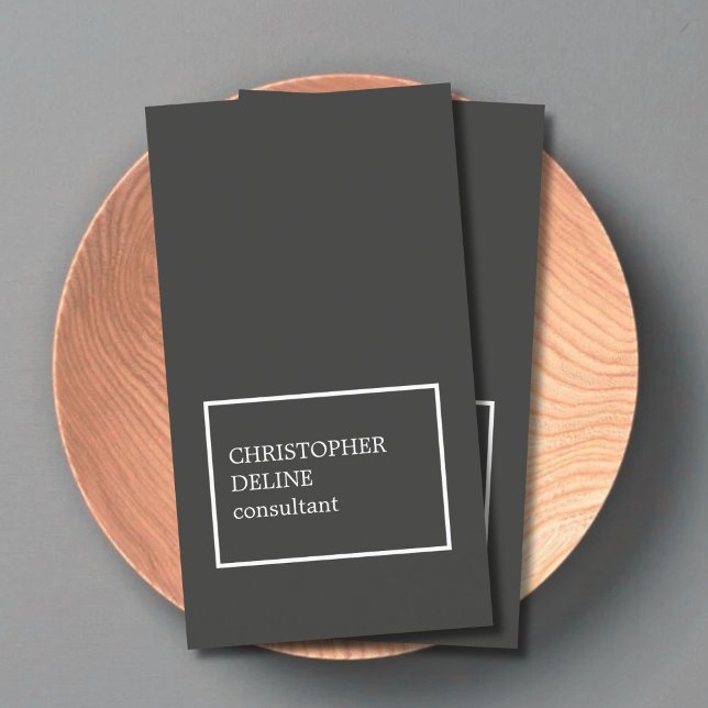 Carte De Visite Consultant moderne Cool gris foncé blanc (Créateur téléchargé)