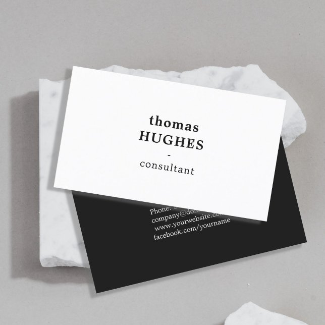 Carte De Visite Consultant moderne Elegant noir blanc (Créateur téléchargé)
