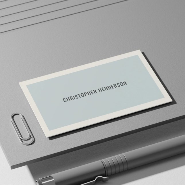 Carte De Visite Consultant moderne simple bleu clair gris (Créateur téléchargé)