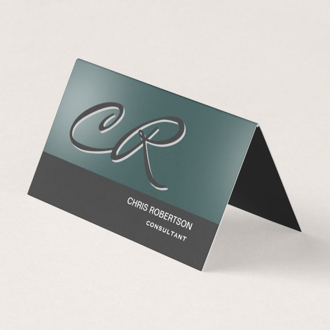 Carte De Visite Consultant monogramme classique unique (Devant)