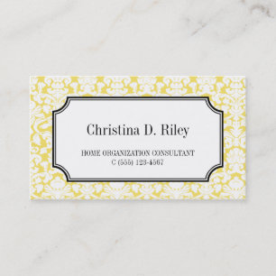 Carte De Visite Consultant pour cadre de frontière jaune damé prof
