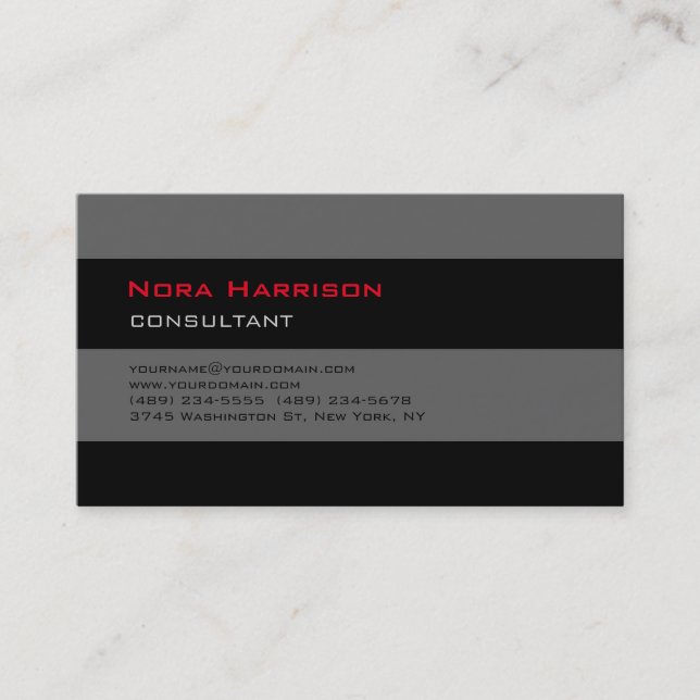 Carte De Visite Consultant professionnel à la mode et élégant, Bla (Devant)