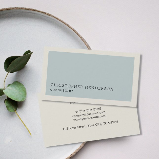Carte De Visite Consultant professionnel Elegant Blue Grey (Créateur téléchargé)