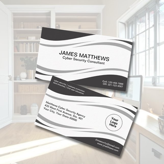 Carte De Visite Consultant professionnel en sécurité informatique (Our professional cybersecurity business cards are designed to help you stand out from the crowd. )