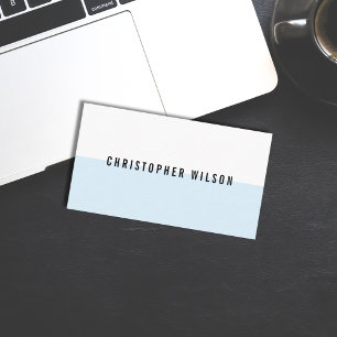 Carte De Visite Consultant professionnel minimaliste bleu clair bl