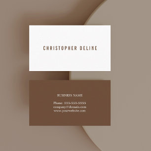 Carte De Visite Consultant professionnel minimaliste Brown blanc f