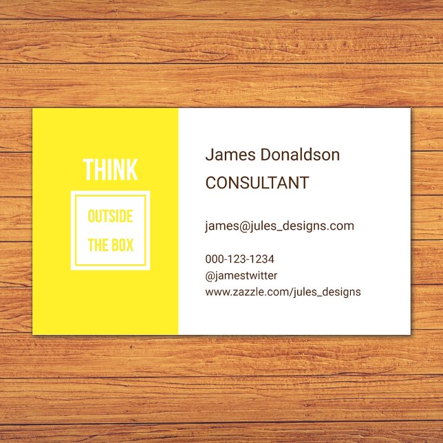 Carte De Visite Consultant professionnel moderne jaune (Créateur téléchargé)