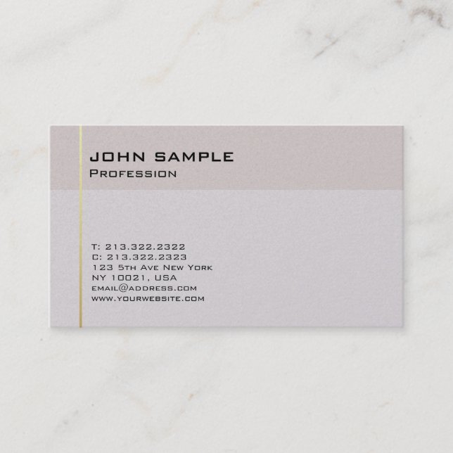 Carte De Visite Consultant professionnel simple et élégant Luxe (Devant)