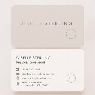 Carte De Visite Consultant Rose Pâle Professionnel