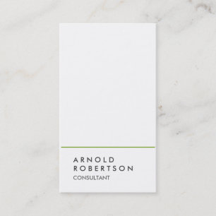Carte de visite consultant simple blanc vert clair