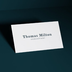 Carte De Visite Consultant simple et élégant en bleu blanc