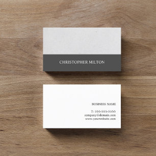 Carte De Visite Consultant simple et élégant en gris blanc