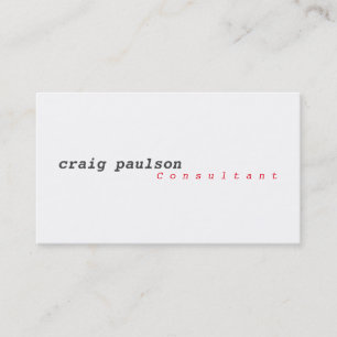 Carte De Visite Consultant simple et tendance unique