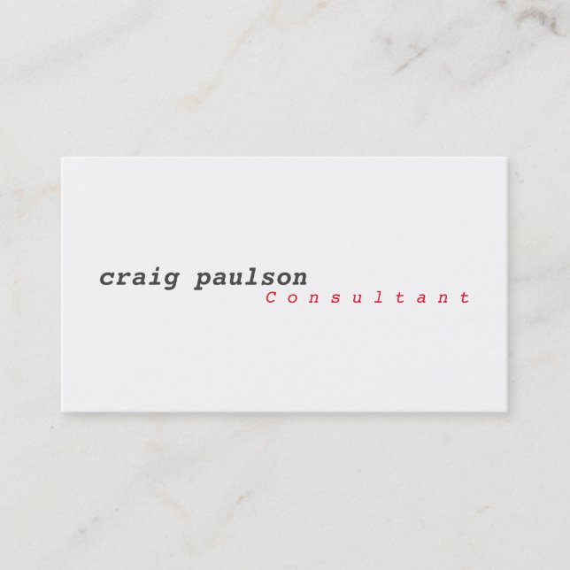 Carte De Visite Consultant simple et tendance unique (Devant)