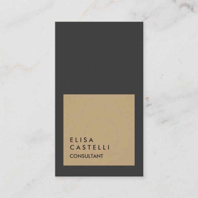 Carte De Visite Consultant simple gris gris beige tendance (Devant)