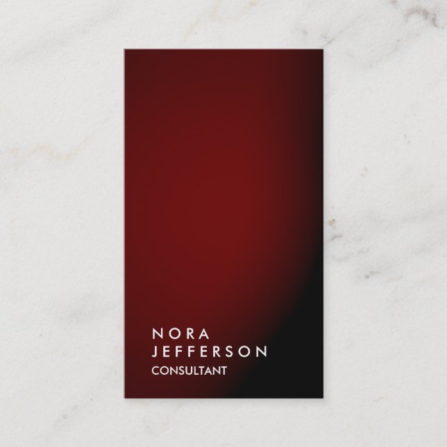 Carte De Visite Consultant simple, simple, vertical, rouge et tend (Devant)