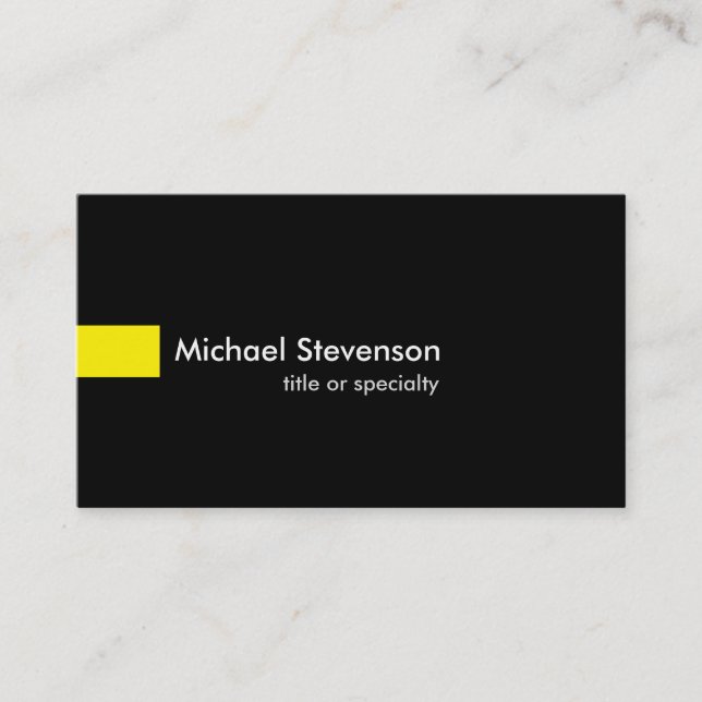 Carte De Visite Consultant unique Jaune Noir Moderne (Devant)